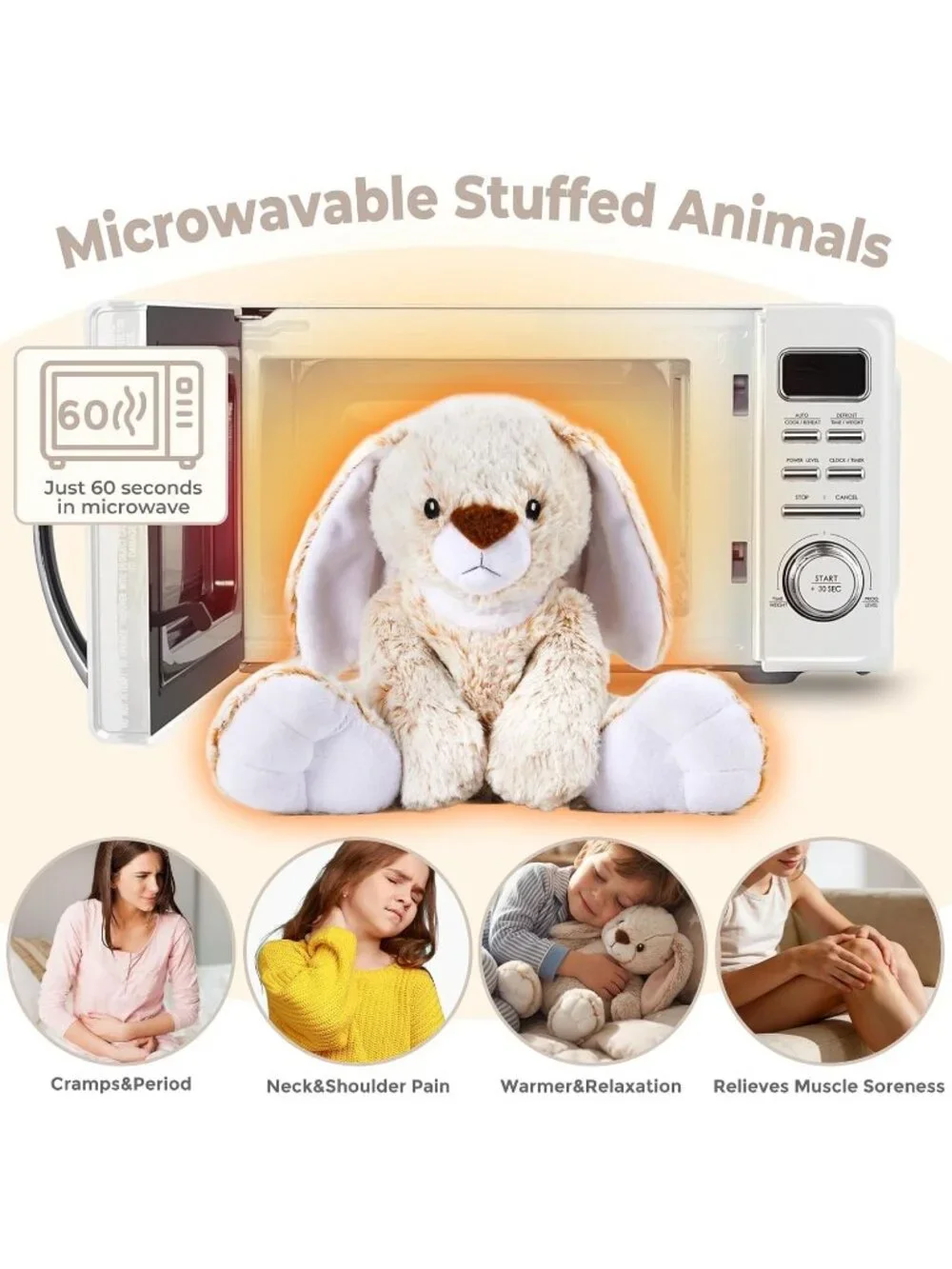 Bunny Weighted Plush Lavender Scented Microwavable Heating Pad Cozy Toy